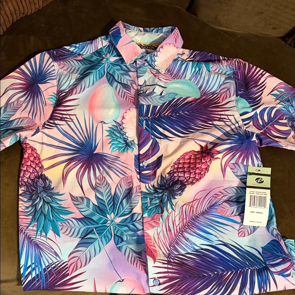 Vibrant Tropical Men's Button Down Shirt